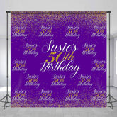 Aperturee - Custom Step And Repeat Purple 50th Birthday Backdrop